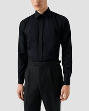 Load image into Gallery viewer, ETON 10001389118 BLACK PLISSE BIB-FRONT FRENCH CUFF EVENING SHIRT
