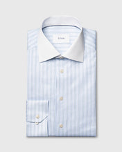 Load image into Gallery viewer, ETON 10001481122 WHITE COLLAR BLUE STRIPE SIGANTURE TWILL SLIM SC SHIRT
