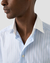 Load image into Gallery viewer, ETON 10001481122 WHITE COLLAR BLUE STRIPE SIGANTURE TWILL SLIM SC SHIRT
