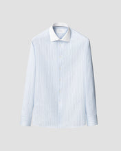 Load image into Gallery viewer, ETON 10001481122 WHITE COLLAR BLUE STRIPE SIGANTURE TWILL SLIM SC SHIRT
