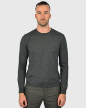 Load image into Gallery viewer, VISCONTI W23C CHARCOAL WOOL CREW NECK SWEATER
