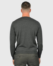 Load image into Gallery viewer, VISCONTI W23C CHARCOAL WOOL CREW NECK SWEATER
