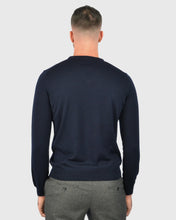 Load image into Gallery viewer, VISCONTI W23V NAVY WOOL V-NECK SWEATER
