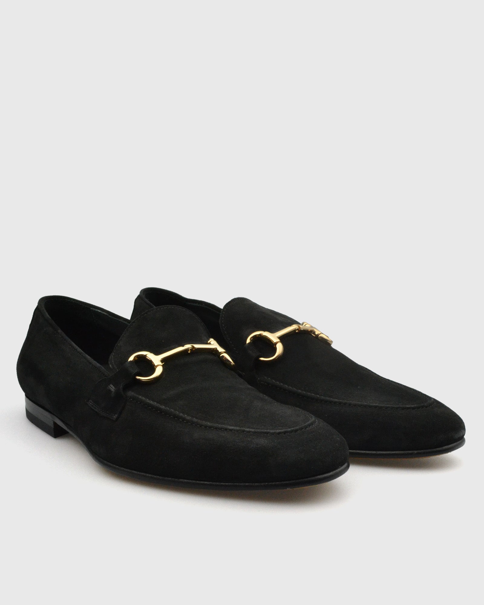 All black 2025 suede loafers