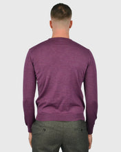 Load image into Gallery viewer, VISCONTI W23V AUBERGINE WOOL V-NECK SWEATER
