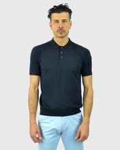 Load image into Gallery viewer, TOMBOLINI WM3SZMFL-TB SS BLK NAVY KNITED POLO
