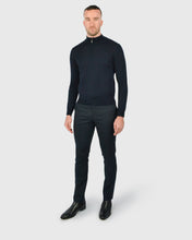 Load image into Gallery viewer, VISCONTI W23Z NAVY WOOL QUARTER ZIP SWEATER
