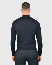 Load image into Gallery viewer, VISCONTI W23Z NAVY WOOL QUARTER ZIP SWEATER
