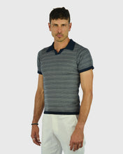 Load image into Gallery viewer, VINCENT &amp; FRANKS S221VF VEE NAVY KNITTED POLO
