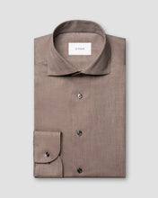 Load image into Gallery viewer, ETON BROWN FLANNEL SLIM SINGLE CUFF SHIRT 1000139633840
