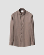 Load image into Gallery viewer, ETON BROWN FLANNEL SLIM SINGLE CUFF SHIRT 1000139633840
