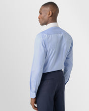 Load image into Gallery viewer, ETON WHITE PIN COLLAR BLUE STRIPE TWILL SLIM SC SHIRT 1000154122545
