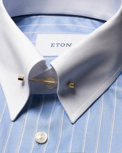 Load image into Gallery viewer, ETON WHITE PIN COLLAR BLUE STRIPE TWILL SLIM SC SHIRT 1000154122545
