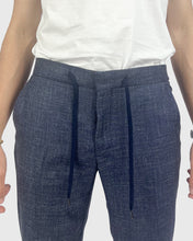 Load image into Gallery viewer, FRANCKINO SARTORIA FSS24 LIN2 SLUB JOGGER - NAVY TROUSER
