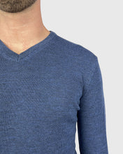 Load image into Gallery viewer, VISCONTI W23V AVIATOR-BLUE WOOL V-NECK SWEATER
