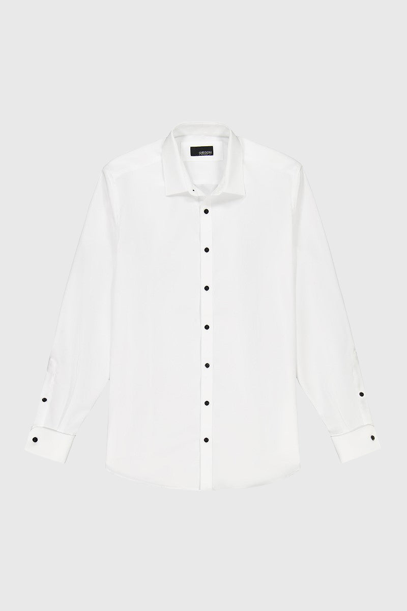 GIBSON ARCHIE FGB019 WHITE BB FRENCH CUFF TUX SHIRT