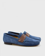 Load image into Gallery viewer, VINCENT &amp; FRANKS VF64_7 BLUE SUEDE LOAFER

