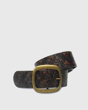Load image into Gallery viewer, VINCENT&amp; FRANKS / ROUGE 651E EMBOSSED BROWN LEATHER BELT
