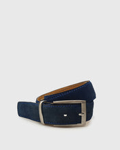 Load image into Gallery viewer, VINCENT&amp; FRANKS / ROUGE 717_34 NAVY SUEDE LEATHER BELT
