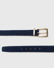 Load image into Gallery viewer, VINCENT&amp; FRANKS / ROUGE 717_34 NAVY SUEDE LEATHER BELT
