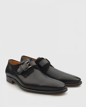 Load image into Gallery viewer, L&#39;STONY 85553MS PERFORATED SEMI PATENT BLACK MONK STRAP
