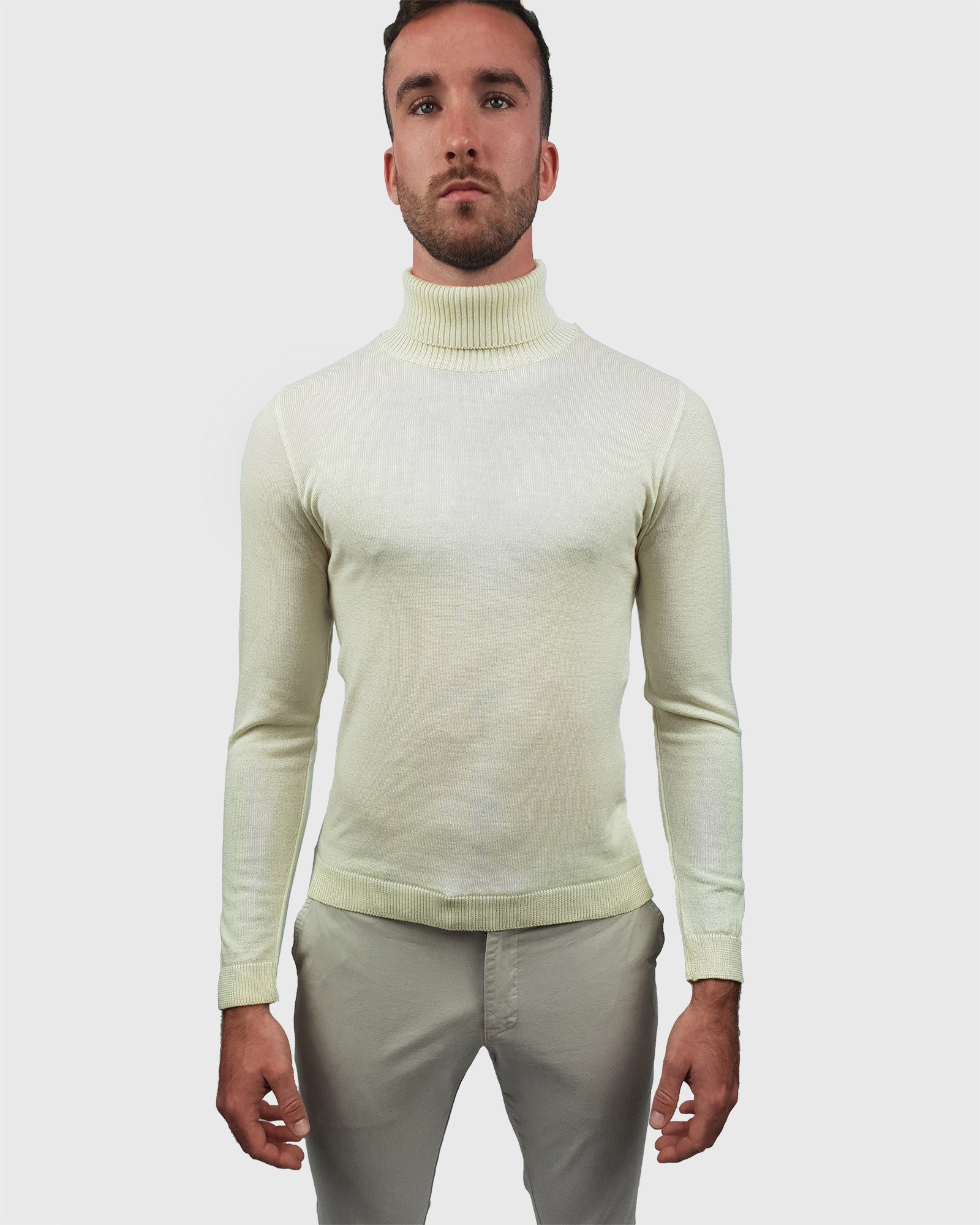 Mens cream roll neck hotsell