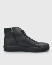 Load image into Gallery viewer, VINCENT &amp; FRANKS VFW22HT BLACK HIGH-TOP LEATHER SNEAKER
