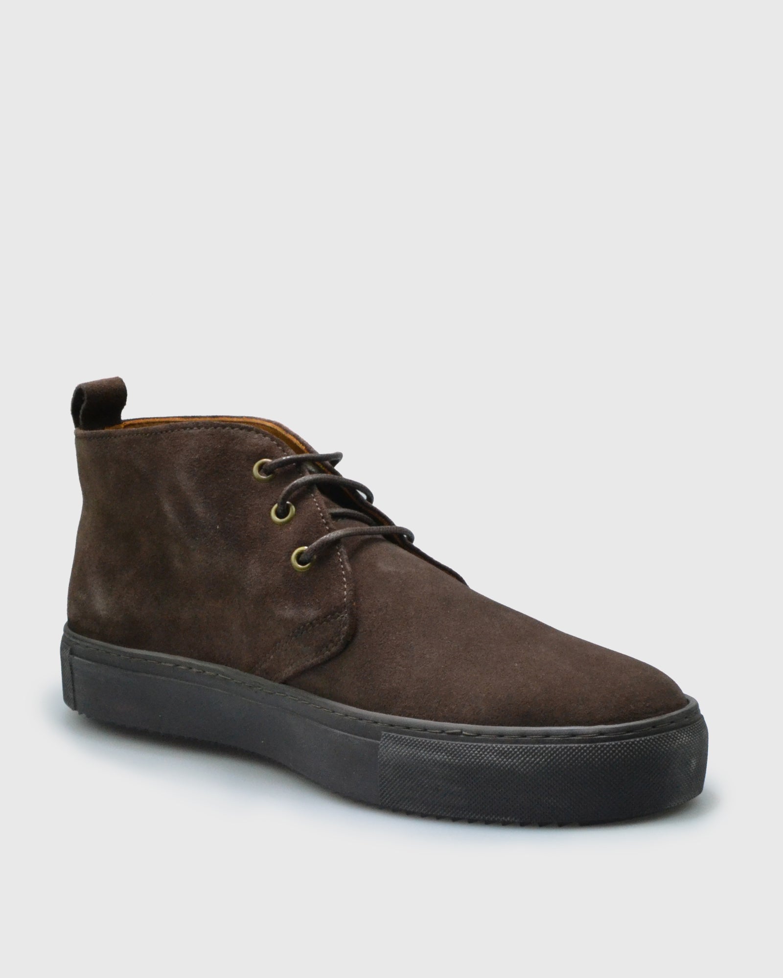VINCENT & FRANKS VFW22 SUEDE CHOCOLATE HIGH-TOP BOOT