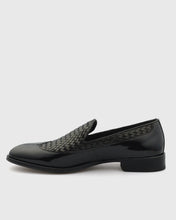 Load image into Gallery viewer, VINCENT &amp; FRANKS VFW23LO SHINY BLACK PATENT &amp; WOVEN LOAFER
