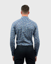 Load image into Gallery viewer, VINCENT &amp; FRANKS S193639202B TURQ LIBERTY PRINT SLIM SC SHIRT
