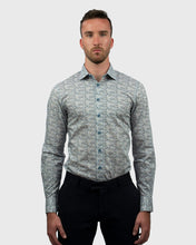 Load image into Gallery viewer, VINCENT &amp; FRANKS S193639108C WATER GREEN LIBERTY PRINT SLIM SC SHIRT
