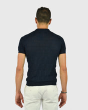 Load image into Gallery viewer, VINCENT &amp; FRANKS S221VF SS NAVY KNITTED POLO
