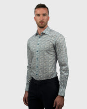 Load image into Gallery viewer, VINCENT &amp; FRANKS S193639108C WATER GREEN LIBERTY PRINT SLIM SC SHIRT
