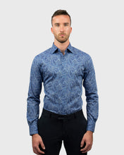 Load image into Gallery viewer, VINCENT &amp; FRANKS S183636015F BLUE PAISLEY LIBERTY PRINT SLIM SC SHIRT
