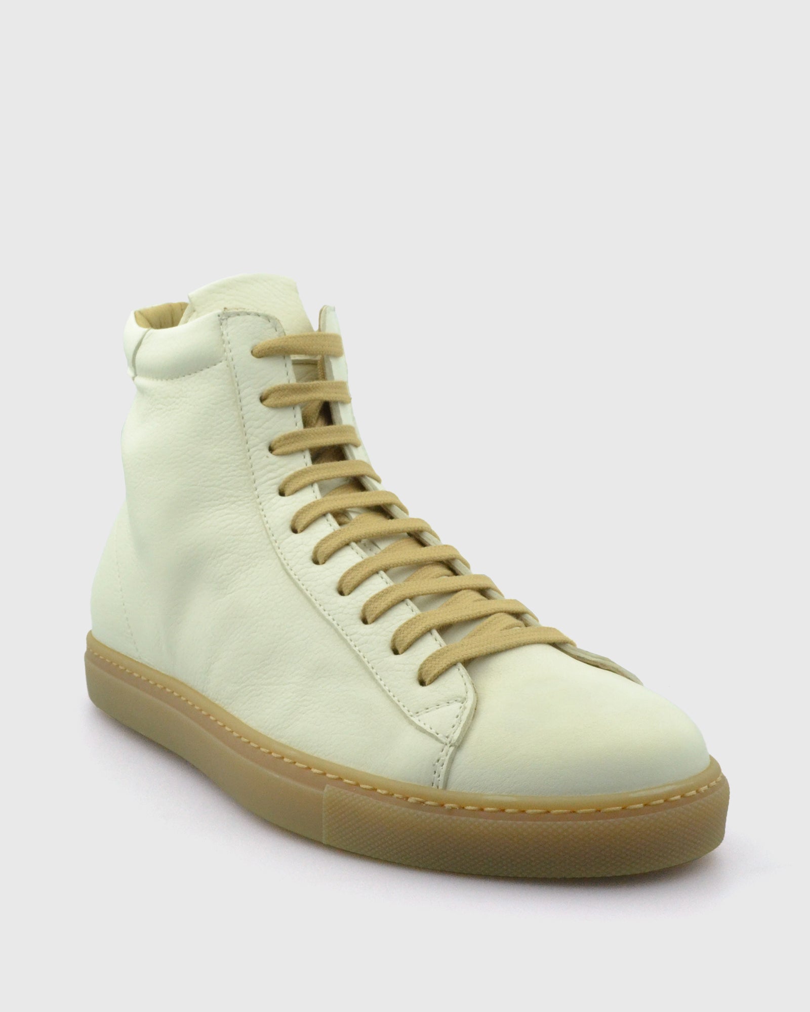 VINCENT & FRANKS VFW23 PUTTY HIGH-TOP LEATHER SNEAKER
