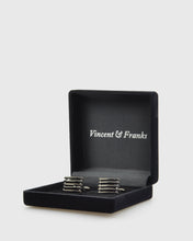 Load image into Gallery viewer, VINCENT &amp; FRANKS VF28436 BLACK STAINLESS STEEL CUFFLINKS
