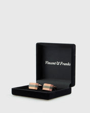 Load image into Gallery viewer, VINCENT &amp; FRANKS VF28021 COFFEE STAINLESS STEEL CUFFLINKS
