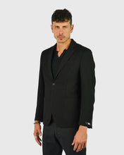 Load image into Gallery viewer, KARL LAGERFELD 524030 BLACK HERRINGBONE BLAZER
