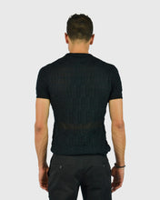Load image into Gallery viewer, VINCENT &amp; FRANKS S221VF-V SS BLACK KNITTED POLO
