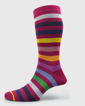 Load image into Gallery viewer, VISCONTI VISC-S22 STRIPE RASPBERRY SOCKS
