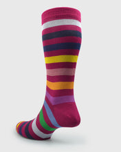 Load image into Gallery viewer, VISCONTI VISC-S22 STRIPE RASPBERRY SOCKS
