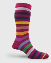 Load image into Gallery viewer, VISCONTI VISC-S22 STRIPE RASPBERRY SOCKS
