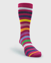 Load image into Gallery viewer, VISCONTI VISC-S22 STRIPE RASPBERRY SOCKS
