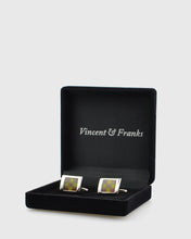 Load image into Gallery viewer, VINCENT &amp; FRANKS VF22591GR CHECK CAT EYE CUFFLINKS
