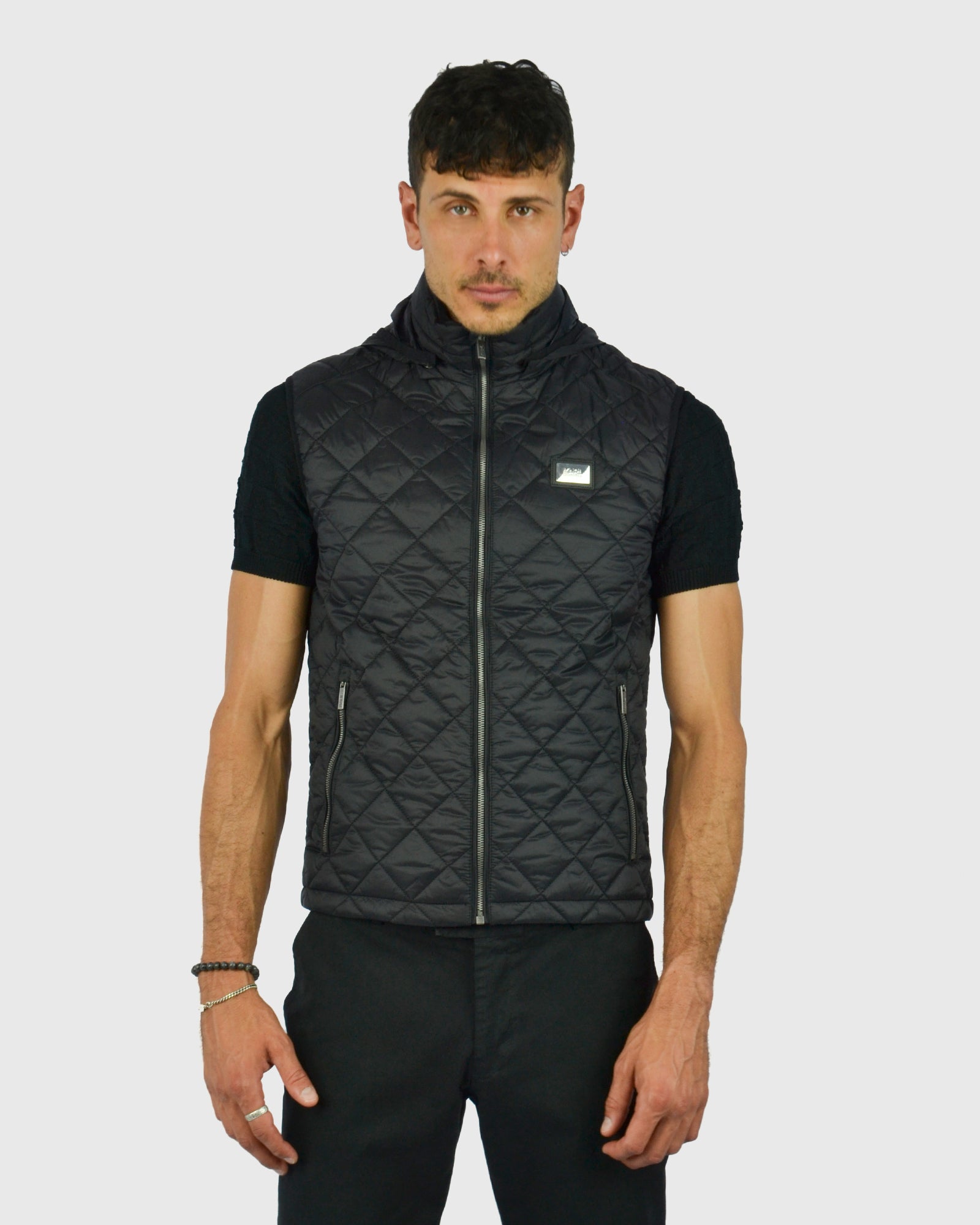 KARL LAGERFELD 505025 BLACK HOODED VEST KARL LAGERFELD 505025 BLACK HOODED VEST