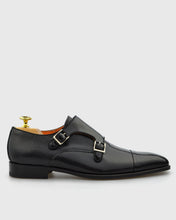 Load image into Gallery viewer, L&#39;STONY 85469 PERFORATED PATENT BLACK MONK STRAP
