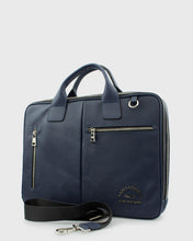 Load image into Gallery viewer, KARL LAGERFELD 8159025-660 CALF LEATHER NAVY LAPTOP BAG
