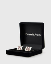 Load image into Gallery viewer, VINCENT &amp; FRANKS VF23127MA CHECK CAT EYE CUFFLINKS
