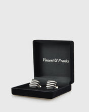 Load image into Gallery viewer, VINCENT &amp; FRANKS VF29538 STERLING SILVER ONYX CUFFLINKS
