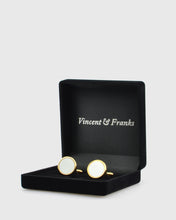 Load image into Gallery viewer, VINCENT &amp; FRANKS VF20024 WHT-GLD CUFFLINKS
